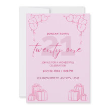 All inbjudan till Rosa födelsedag