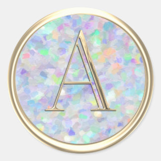ALL INITIALER Guld Monogram-Abstrakt Runt Klistermärke