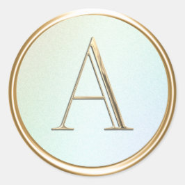 ALL INITIALER Guld Monogram om regnbåge Runt Klistermärke