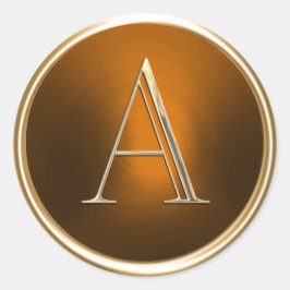 ALL INITIALER Guld Monogram på rost Runt Klistermärke