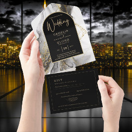 All inkluderande Black Guld elegant bröllop OSA