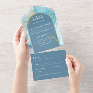 All inkluderande Dusty Blue Teal Aqua-Bröllop OSA