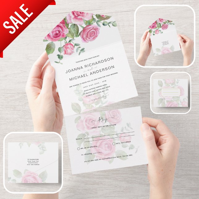 All inkluderande OSA av Rosa ros Bröllop Blommigt (Skapare uppladdad)