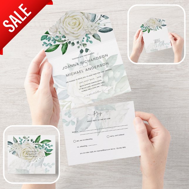 All inkluderande OSA av Vit ros Bröllop Blommigt (Skapare uppladdad)