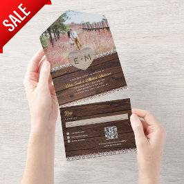 All inkluderande Rustic Wood Snöre Photo QR Code O
