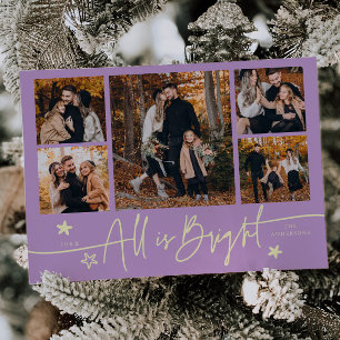 All Is Bright Wisteria Multi Foto Julkort