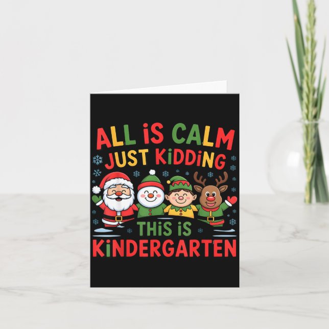 All Is Calm Funny Xmas Kindergarten Christmas Seas Kort (Framsida)
