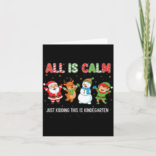 All Is Calm Funny Xmas Kindergarten Christmas Seas Kort (Framsida)