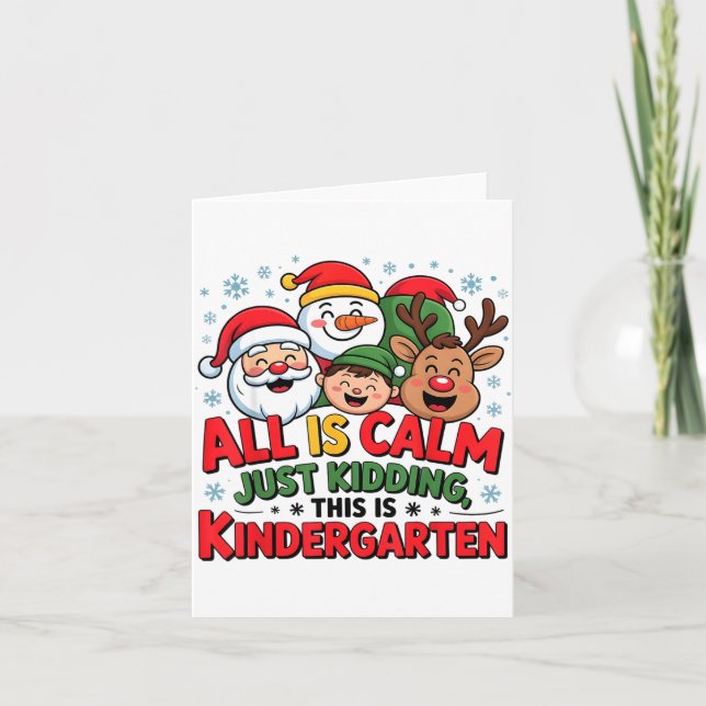 All Is Calm Funny Xmas Kindergarten Christmas Seas Kort (Framsida)
