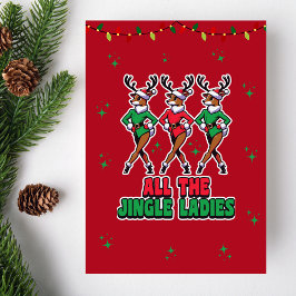 All Jingle Dam | Lustigt Reindeer-julkort Kort
