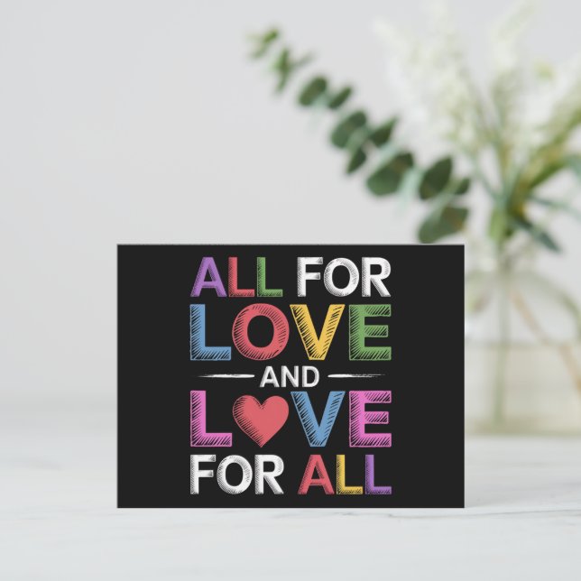 All kärlek och kärlek för alla Pride Month HBTQ  Vykort (Stående Fram)