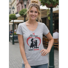 All kärlek vinner Kvinnor V-ringad T-shirt