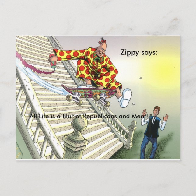 "All Life är en oskärpa för republikaner och Kött" Vykort (Framsida)