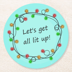 "All Lit Up", kul jul party underlägg Papper Rund