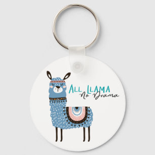 All Llama inget drama Nyckelring