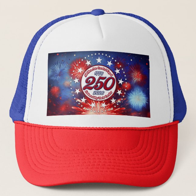  All Men Are Created Graphic Fireworks Burst White Keps (Framsida)