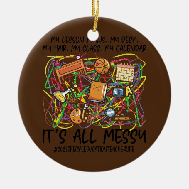 All Messy Speciell Education Lacher Life Julgransprydnad Keramik (Framsidan)