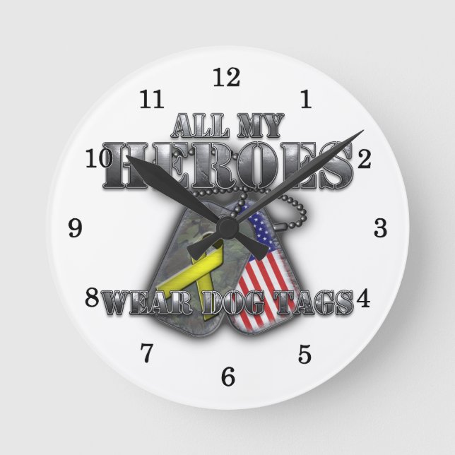 All min hjältebärahundbrickor rund klocka (Framsida)