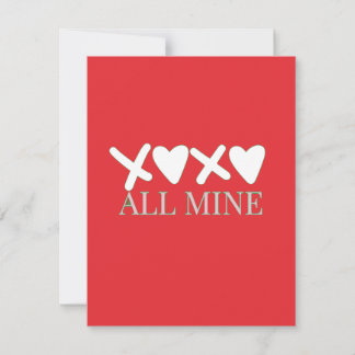 ALL MINE XOXO Alla hjärtans dag-tröja - Minimalist Anteckningskort