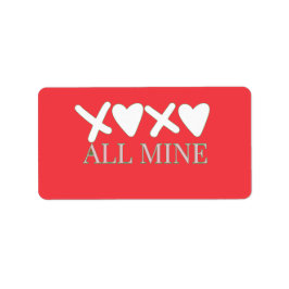 ALL MINE XOXO Valentine Shirt - Minimal Love Desig Adressetikett