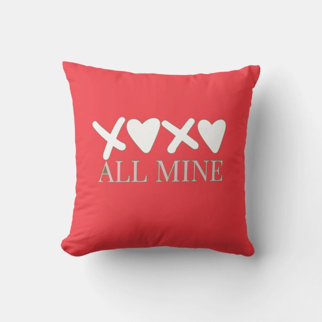 ALL MINE XOXO Valentine Shirt - Minimal Love Desig Kudde (Framsida)