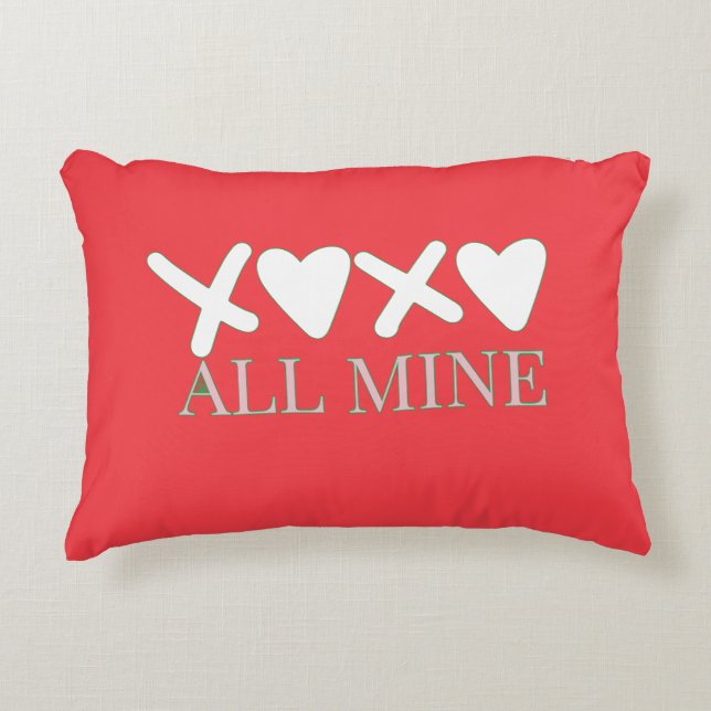 ALL MINE XOXO Valentine Shirt - Minimal Love Desig Prydnadskudde (Framsidan)