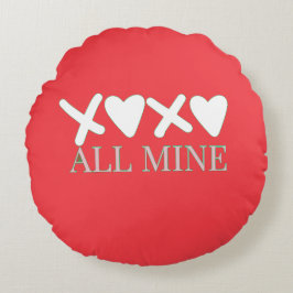 ALL MINE XOXO Valentine Shirt - Minimal Love Desig Rund Kudde