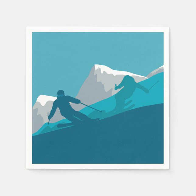 All Mountain Skiing Pappersservett (Framsidan)