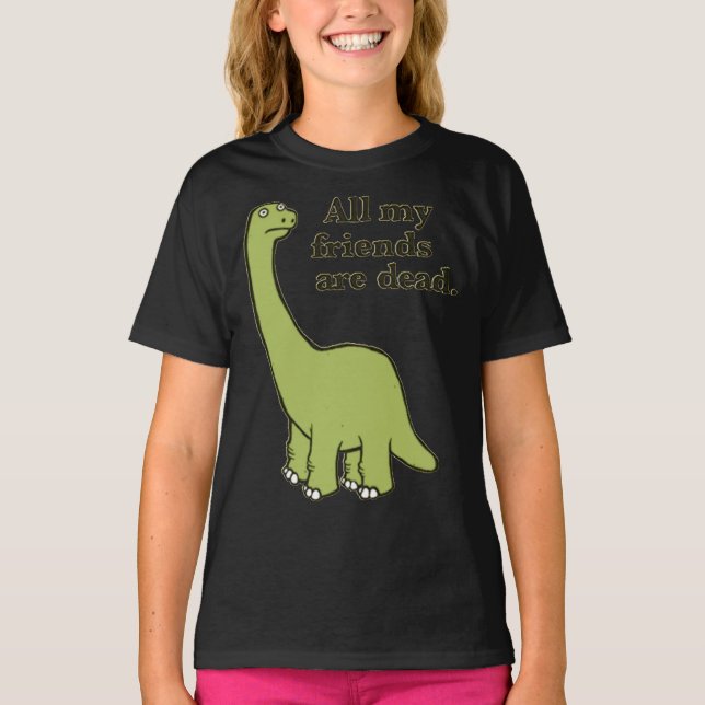 All My Friends are Dead Dinosaur Essential T-Shirt (Framsida)