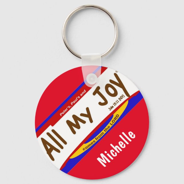 All My Joy Christian Keychain (2,25 tum) Nyckelring (Framsida)