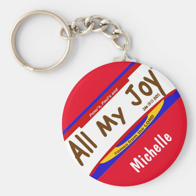 All My Joy Christian Keychain (2,25 tum) Nyckelring (Framsidan)