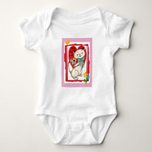 "All My Kärlek" Retro Cat Valentine Infant Creeper Tee