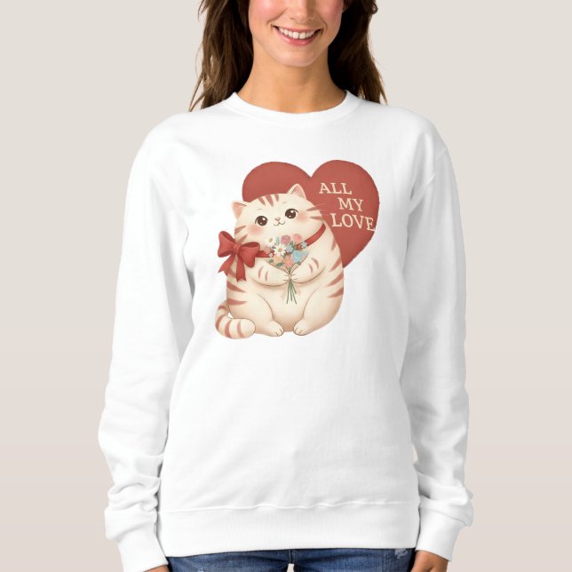 All My Love Tabby Cat T Shirt (Framsida)