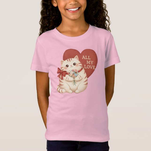 All My Love Tabby Cat T Shirt (Framsida)