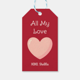 All My Love Valentine Gift Tag Presentetikett