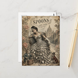 All My Spoons Are Gone Fantasy Cute Critters Lady Vykort