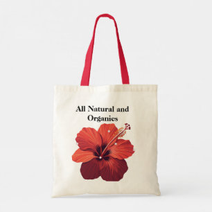 "All Natural & Organic" Tote Bag - Hibiscus Flowe Tygkasse
