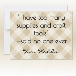 All-Occasion Name Khaki and Cream Plaid Flat Anteckningskort