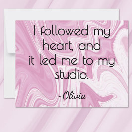  All-Occasion Name Pink and White Marbled Ink Flat Anteckningskort