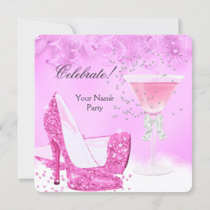 All Occasions Rosa Margarita Klackskor Party 2 Inbjudningar