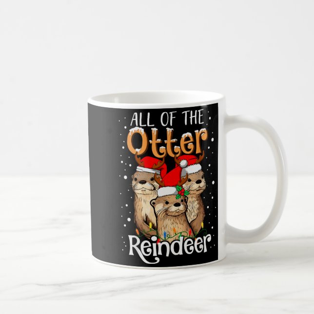 All Of The Otter Reindeer Christmas Otters Santa X Kaffemugg (Höger)