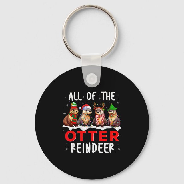 All Of The Otter Reindeer Santa Christmas Xmas Ott Nyckelring (Framsida)