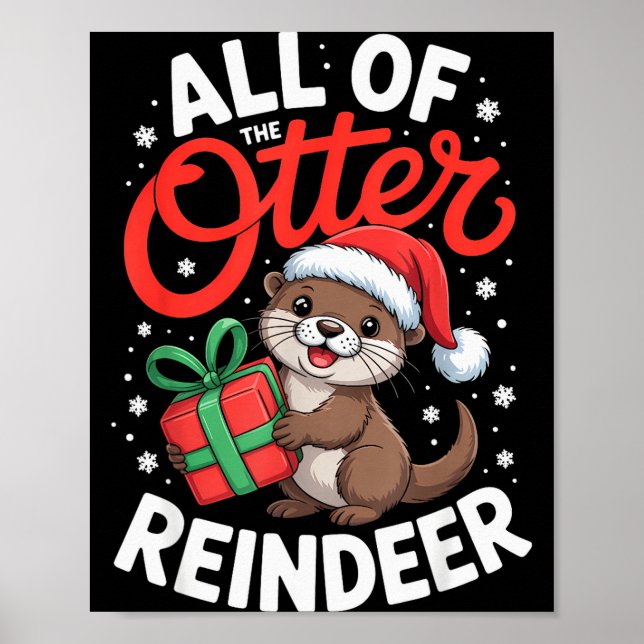 All Of The Otter Reindeer, Sea Otter Christmas Paj Poster (Framsidan)