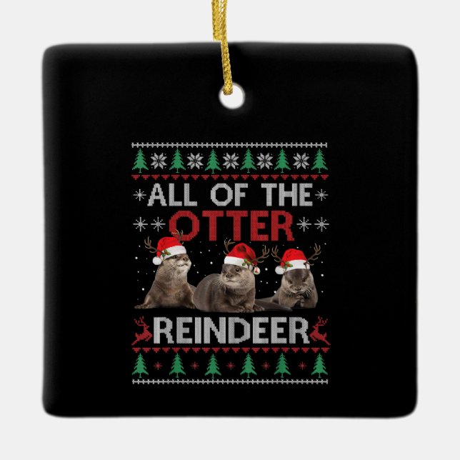 All Otter Reindeer God Jul Sweater Julgransprydnad Keramik (Framsida)