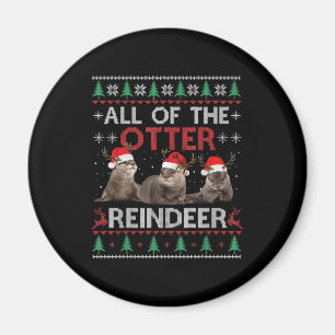 All Otter Reindeer God Jul Sweater Magnet