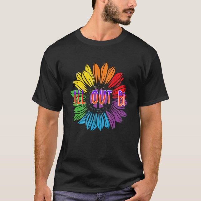 All Out Bi Bisexual Motivational Quote Bi Pride T Shirt (Framsida)