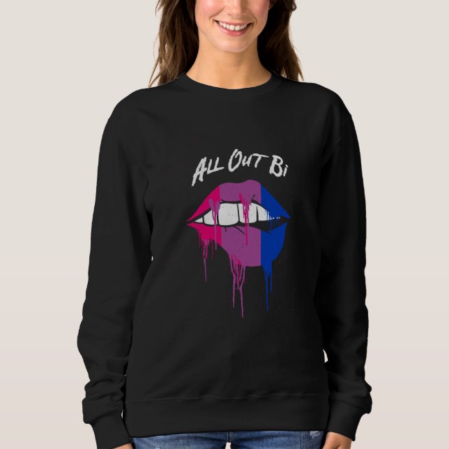 All Out Bi Bisexual Motivational Quote Bi Pride T Shirt (Framsida)