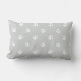 All Over Animal Paw Print Grey Lumbarkudde
