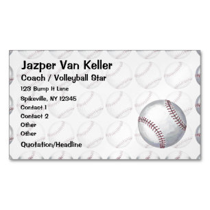 All över baseballmönster magnetiska visitkort