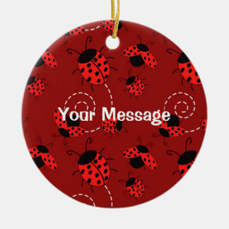 All over Ladybug Design Skriv ut Julgransprydnad Keramik